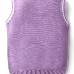Babyhug Knit Sleeveless Solid Color Pullover Sweater Vest - Lavender image 2