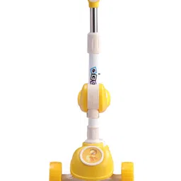 fab n funky 2 in 1 Kids 3 Wheel Kick Scooter - Yellow| Foldable Seat with LED| 3 Level Adjustable Handle| Foldable Design| Toy for 3 to 10 Yrs Boys & Girls| Sport Gift| Physical Activity| Wide Deck| Lean-to-Steer image 2