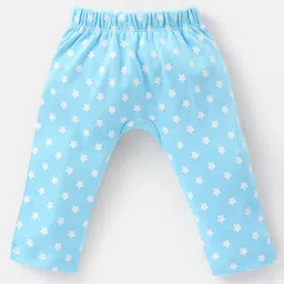 Babyhug Cotton Full Length Diaper Pants Striped & Vehicles Printed Pack of 3 - Blue & White image 4