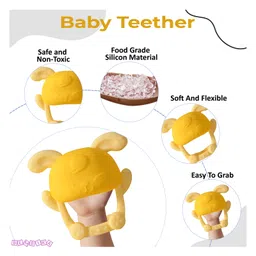 Bembika Bunny Shape Baby Teether Toy -Yellow image 4