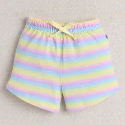 BUMZEE Cotton Pack Of 2 Striped & Dance Always Text Printed Shorts - Blue & Multi Colour image 5