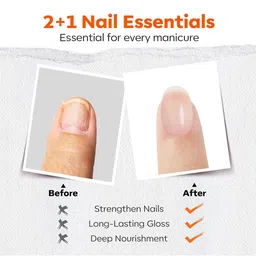 Modelones 3-In-One Top Coat & Base Coat Nail Polish- 15 ml- Clear image 2