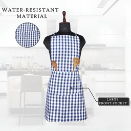 Aura Pack Of 3 Checked Cotton Aprons With Front Pocket image 5