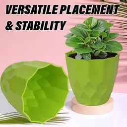 Kuber Industries Green 6 Pcs Textured Flower Pot image 5