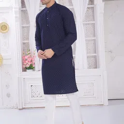 PulseIQ Men Embroidered Thread Work Kurta-picture-23