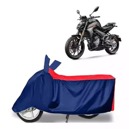 Auto Pearl Polyester Two Wheeler Cover for CFMoto 300NK (Red Blue)-picture-11