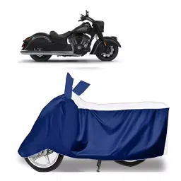 Auto Pearl Two Wheeler Cover for Indian Chief Classic - White, Blue-picture-46