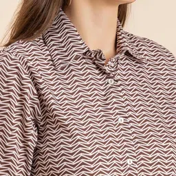 Moomaya Abstract Printed Shirt Style Mini Dress image 2