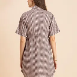 Moomaya Abstract Printed Shirt Style Mini Dress image 5