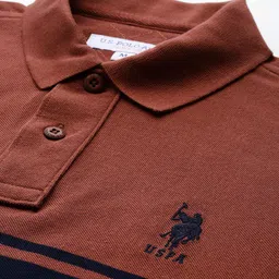 U.S. Polo Assn. Striped Polo Collar Pure Cotton T-shirt image 5
