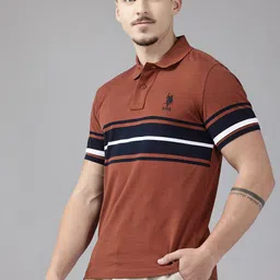 U.S. Polo Assn. Striped Polo Collar Pure Cotton T-shirt image 3