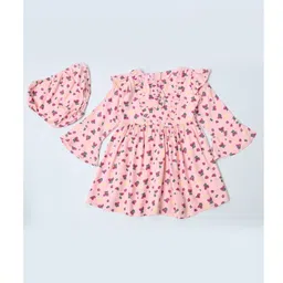 Sangria Girls Printed Cotton Round Neck A-Line Dresses-picture-29