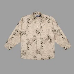 Actuel Cotton Woven Full Sleeves Abstract Printed Shirt - Beige & Brown-picture-19