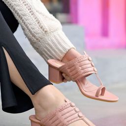 Stylestry Girls Synthetic Block Sandal Heels-picture-3