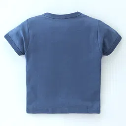 Cucumber Cotton Interlock Knit Half Sleeves Front Open Vests Construction Vehicle Print - Blue image 2