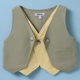 ToffyHouse Poplin Woven Half Sleeves 3 Piece Set With Bow & Floral Print- Yellow & White image 2