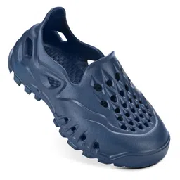 HOPPA SWEDEN Solid Perforated Slip On Clogs - Navy Blue image 3