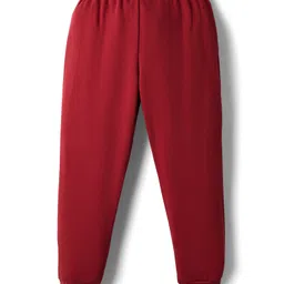 Evimo Interlock Knit Full Length Lounge Pant With Text Print - Red image 2