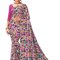 KANOODA Women Ethnic Motifs Printed Pure Georgette Sarees-image-21