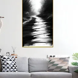 nestroots Black & White Timeless Serenity Forest Canvas Painting Wall Art-picture-30