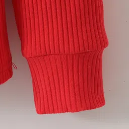 Kookie Kids Cotton Full Sleeves Turtle Neck Top & Checkered Skirt Set - Red image 5