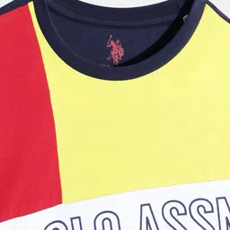 u.s. polo assn. kids U S Polo Assn Kids Colourblocked Pure Cotton T-shirt with Brand Logo Detail image 2