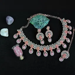 Anouk Rhodium-Plated Stones Studded Jewellery Set-picture-26