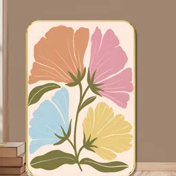 Myntra Elegant Homes White & Pink 1 Piece Wood Floral and Botanical Wall Paintings-image-78