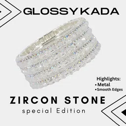 ZULKA Set Of 4 Silver-Plated American Diamond-Studded Bangle image 4