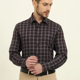 JADE BLUE Tartan Checked Cotton Formal Shirt-picture-23