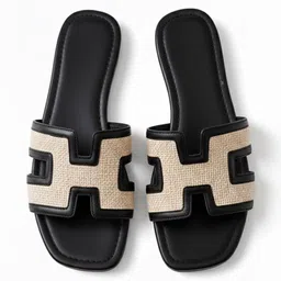 DIOCHI Women Textured Open Toe Flats image 5