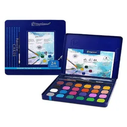 FunBlast 24 Colors Tin Box Watercolor Paint Set - Multicolor-image-19