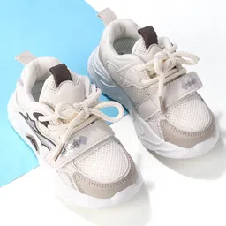 Oh! Pair Sneaker Shoes With Lace Up & Velcro Closure -  Cream-picture-18