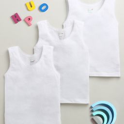 BUMZEE Cotton Knit Sleeveless Solid Slips Pack of 3 - White-picture-14