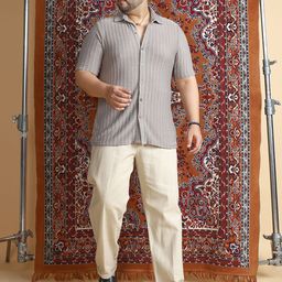 Instafab Plus Textured Comfort Casual Shirt-picture-12