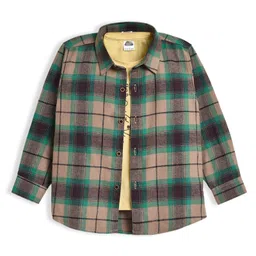 Mi Arcus 100% Cotton Knit Full Sleeves Checked Shirt With Adventure Text Printed Tee Set - Multi Colour image 3