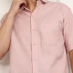 BROWN BROTHERS Men Pack of 2 Solid Spread Collar Casual Shirts image 4