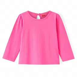 Babyhug Cotton Knit Star Printed Frock with Full Sleeves Inner Top - Pink image 3