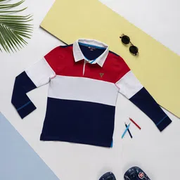Purple United Kids Boys Polo Collar Applique T-shirt-image-88