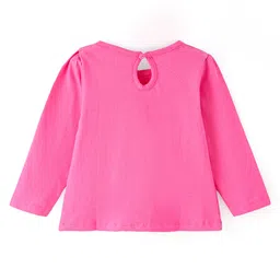 Babyhug Cotton Knit Star Printed Frock with Full Sleeves Inner Top - Pink image 4