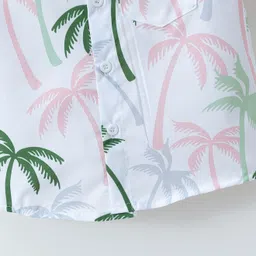 Mark & Mia Half Sleeves Coconut Tree Printed Shirt - White image 4