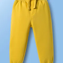 Mark & Mia Knit Full Sleeves Bomber Jacket & Lounge Pant Set With Teddy Bear Patch - Yellow image 4
