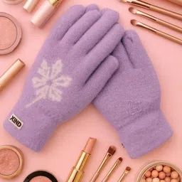 LOOM LEGACY Women's Winter Wear Touchscreen Woollen Gloves-image-78