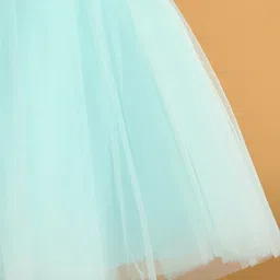 Enfance Half Sleeves Frill Detailed Floral Applique Detailed Flared Dress - Sea Green image 5