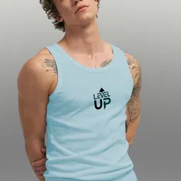Uniplanet store Printed Scoop Neck Gym Vest UVM-LEVEL-UP-SKBL-S image 2