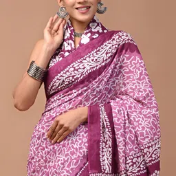 akshara fashion Printed Daily Wear Pure Cotton Saree image 4