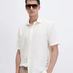 The Collection Men Classic Fit Textured Spread Collar Casual Shirt-picture-39