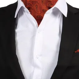VOICI Men Brown Paisley Design Cravats & Pocket Square Combo image 2