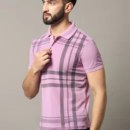 RELANE Men Checked Polo Collar Cotton T-shirt-picture-10