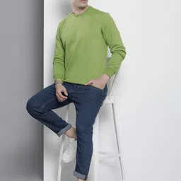 The Indian Garage Co Men Green Solid Sweatshirt image 5